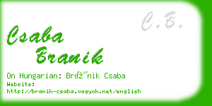 csaba branik business card
